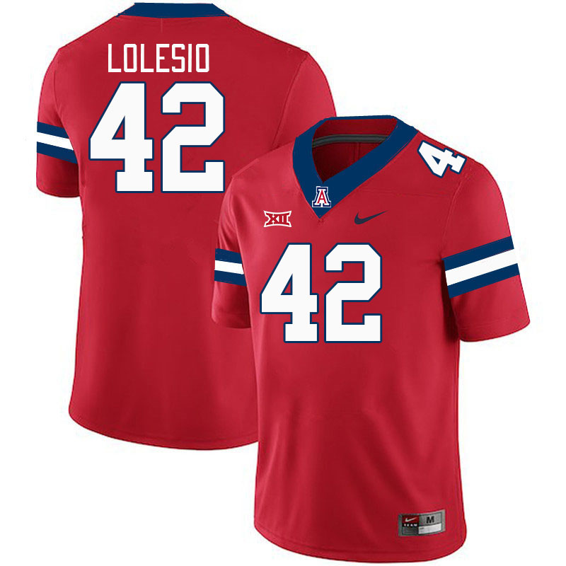 Men #42 Dominic Lolesio Arizona Wildcats Big 12 Conference College Football Jerseys Stitched-Red